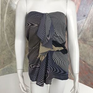 Lisa Ho Silk Blend Strapless Blouse Top SZ 2